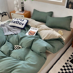 Nordic Princess Purple Bedding Set Girls Boys Single Double Size Flat Sheet Duvet Cover Pillowcase Bed Linens Home Textile