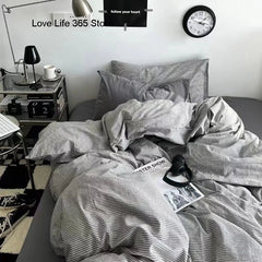 INS Gradient Cream Pink And Green Bedding Sets Streak Flat Sheets Soft Home Textile For Girls Full Size With Pillowcases