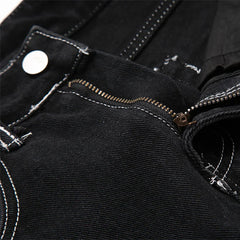 Street Stitch Spliced Baggy Jeans