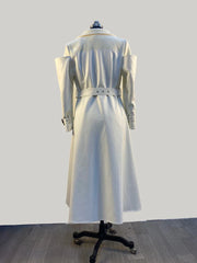 Luxury Leather Double Breasted Coat