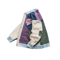 Retro Patchwork Colorful Bomber Jacket