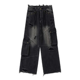 Distressed Multi-Pocket Jeans