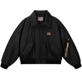 Y2k Bomber Leather Jacket