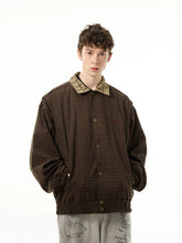 Y2K Vintage Brown Plaid Lapel Jacket