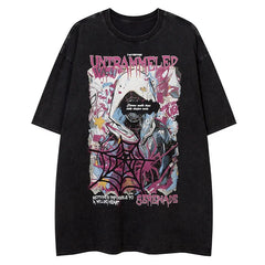 Y2K Spider Letter Printed T-Shirt