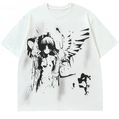 Y2K Angel Anime Girl Printed T-Shirt