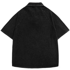 Vintage Flower Printed Polo T-Shirt