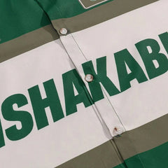 Letter Patchwork Oversized Shirt