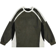 Patchwork Suede Hip Hop Shirt