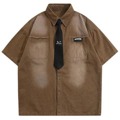 Y2K Vintage Shirt with Necktie