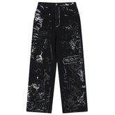Y2K Distressed Black Baggy Jeans