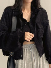 Cropped Denim Buttoned Jacket