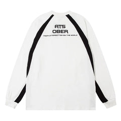 Stripped Letter Printed Sweatshirt