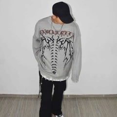 Harajuku Angel Back Long Sleeve Sweater