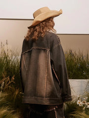 Washed Tie-dye Denim Jacket