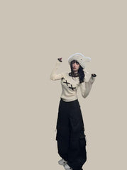 Black Leather Cargo Pant
