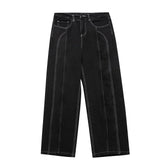 Street Stitch Spliced Baggy Jeans