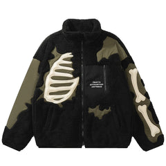 Skeleton Themed Fleece Jacket