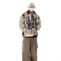 Y2K Color Block Retro College Jacket