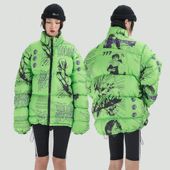Comics Graffiti Winter Warm Puffer Jacket