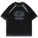 Y2K Double Zipper "BACKONMY" Black Oversized T-Shirt