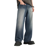 Retro Classic Washed Denim Jeans