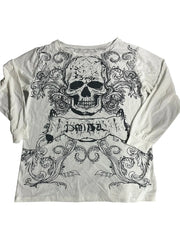 Punk Skull Off-Shoulder Sweater