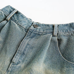 Y2K Vintage Printed Baggy Denim Short