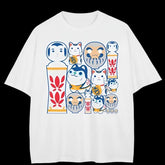 Japanese Cat Graphic Printed T-Shirt