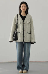 Vintage Single Breasted Women's Wool Coat