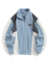 Color Block Fluffy Fleece Jacket