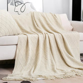 Nordic Knitted Shawl Sofa Blanket with Tassels Scarf Sofa Emulation Fleece Throw Blanket TV Blankets Bed End Decor Drop Ship