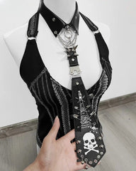 Y2k Skull Chain Tie