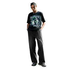 Retro Black Wide Leg Denim Jeans