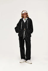 Double Zip Up Oversized Hoodies Jacket