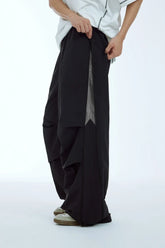Side Zipper Wide-leg Parachute Cargo Pants