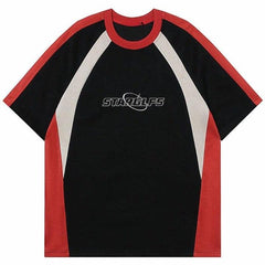 Y2K "STARGLFS" Suede Oversized T Shirt