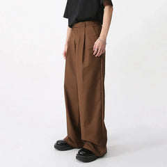 Solid Color Casual Loose Fit Pants