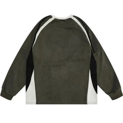 Patchwork Suede Hip Hop Shirt