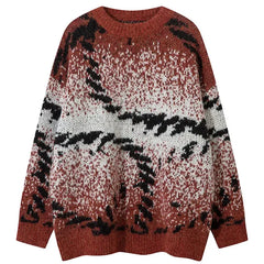 Y2k Vintage Gradient Black Striped Sweater