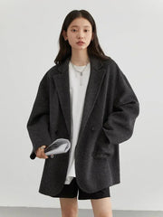 Casual Double-Breasted Women's Coat