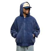 Washed Faded Street Style Corduroy Hooded Jacket