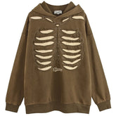 Vancarhell Skeleton Ribcage Acid Wash Hoodie