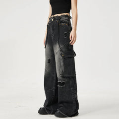 Distressed Multi-Pocket Jeans