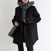 Solid Blend Wool Women's Coat