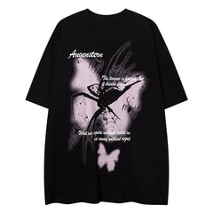 Gothic Spider Butterfly Graphics T-Shirt