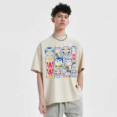 Japanese Cat Graphic Printed T-Shirt