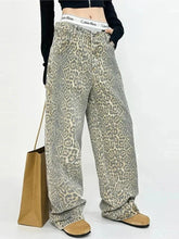 Y2K Leopard Flair High-Waisted Pants