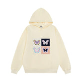 Butterfly Embroidery Drop Shoulder Hoodie