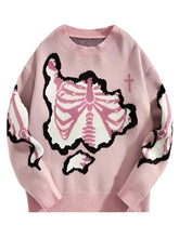 Y2k Skeleton Exposed Chest Sweater
